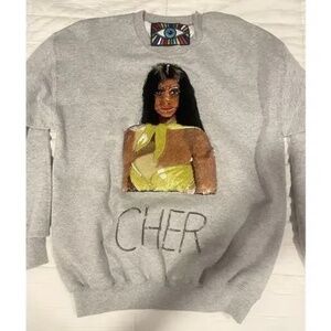 New Libertine CHER Sequins Embroidered Sweatshirt L Unisex